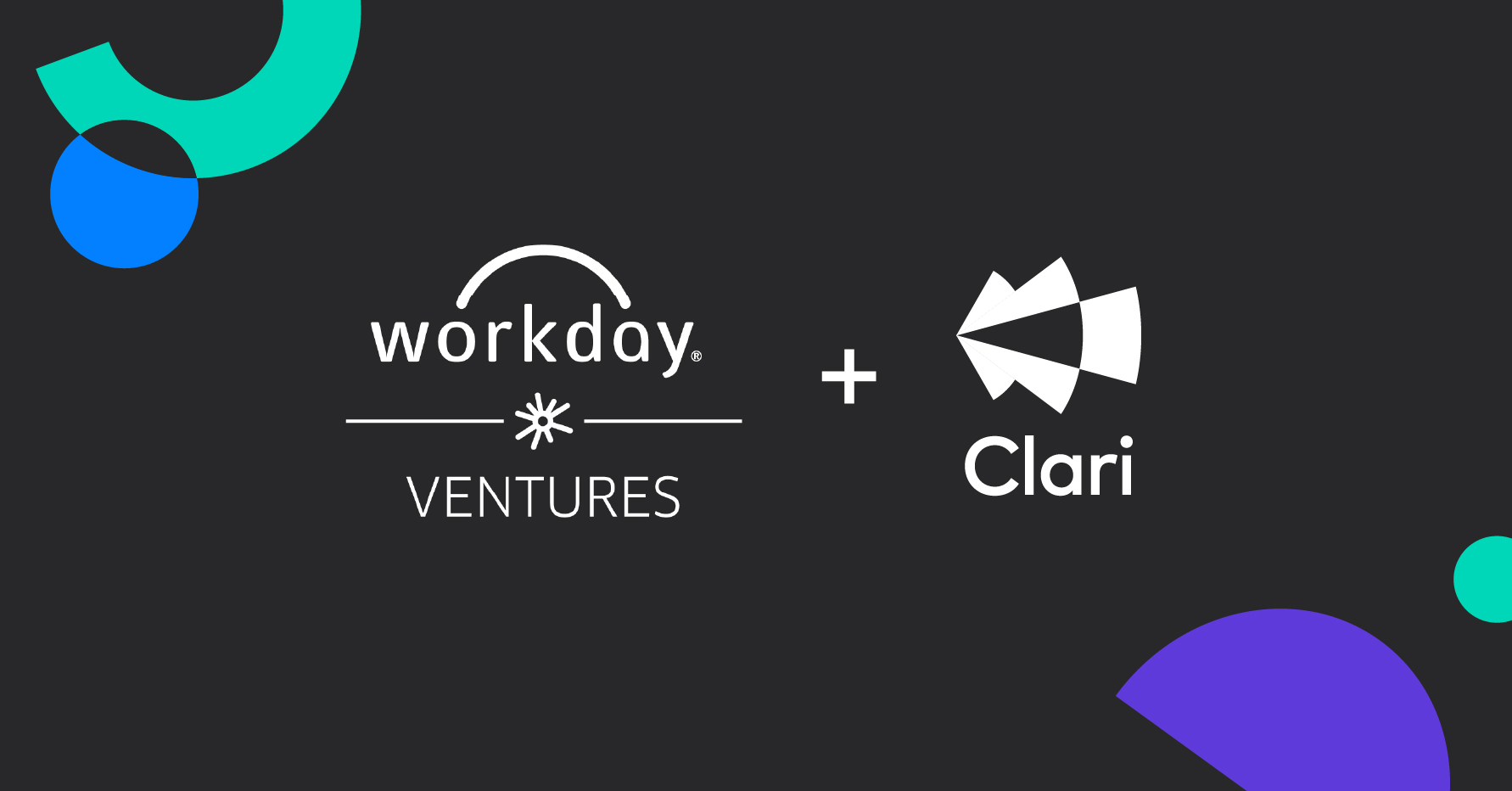 Banner image displaying Workday Ventures and Clari logos