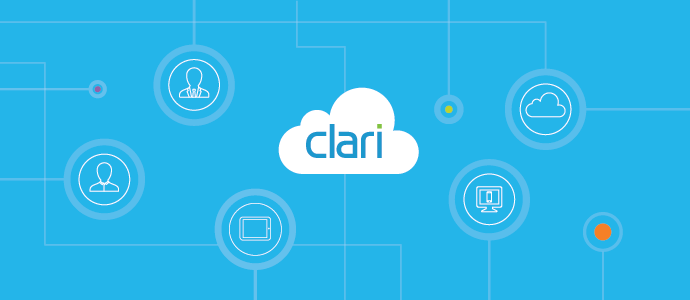 Banner image with Clari logo in a cloud