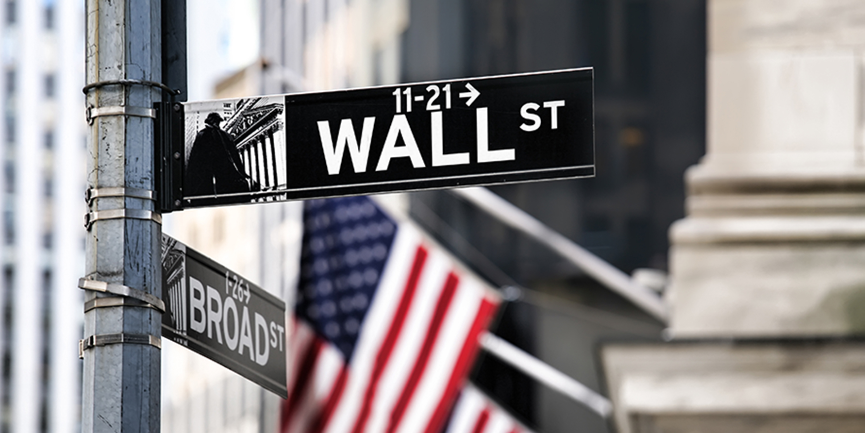 Photograph of Wall Street sign in New York City