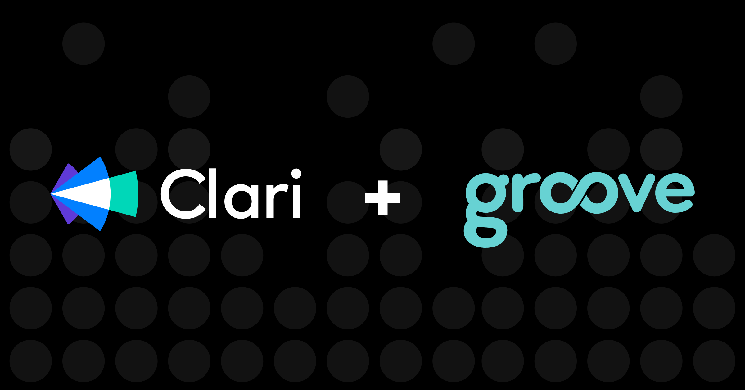 Clari and Groove logos on a black background