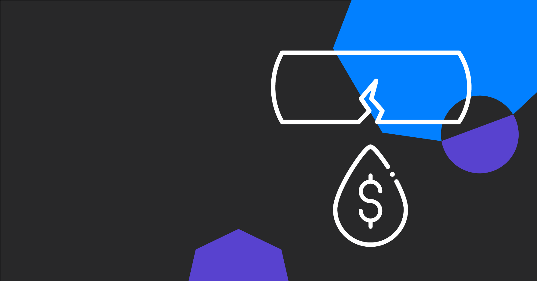 Stylistic illustration of a broken pipe leaking a drop of liquid labeled with a dollar sign to represent revenue leak