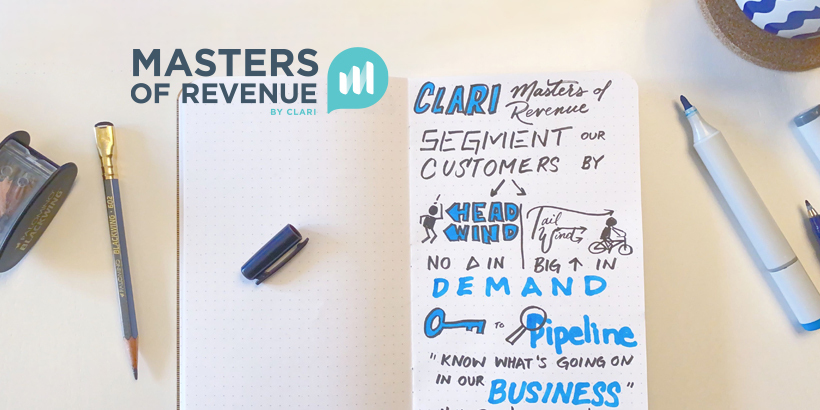 Photograph of handwritten notes about Masters of Revenue series by Clari