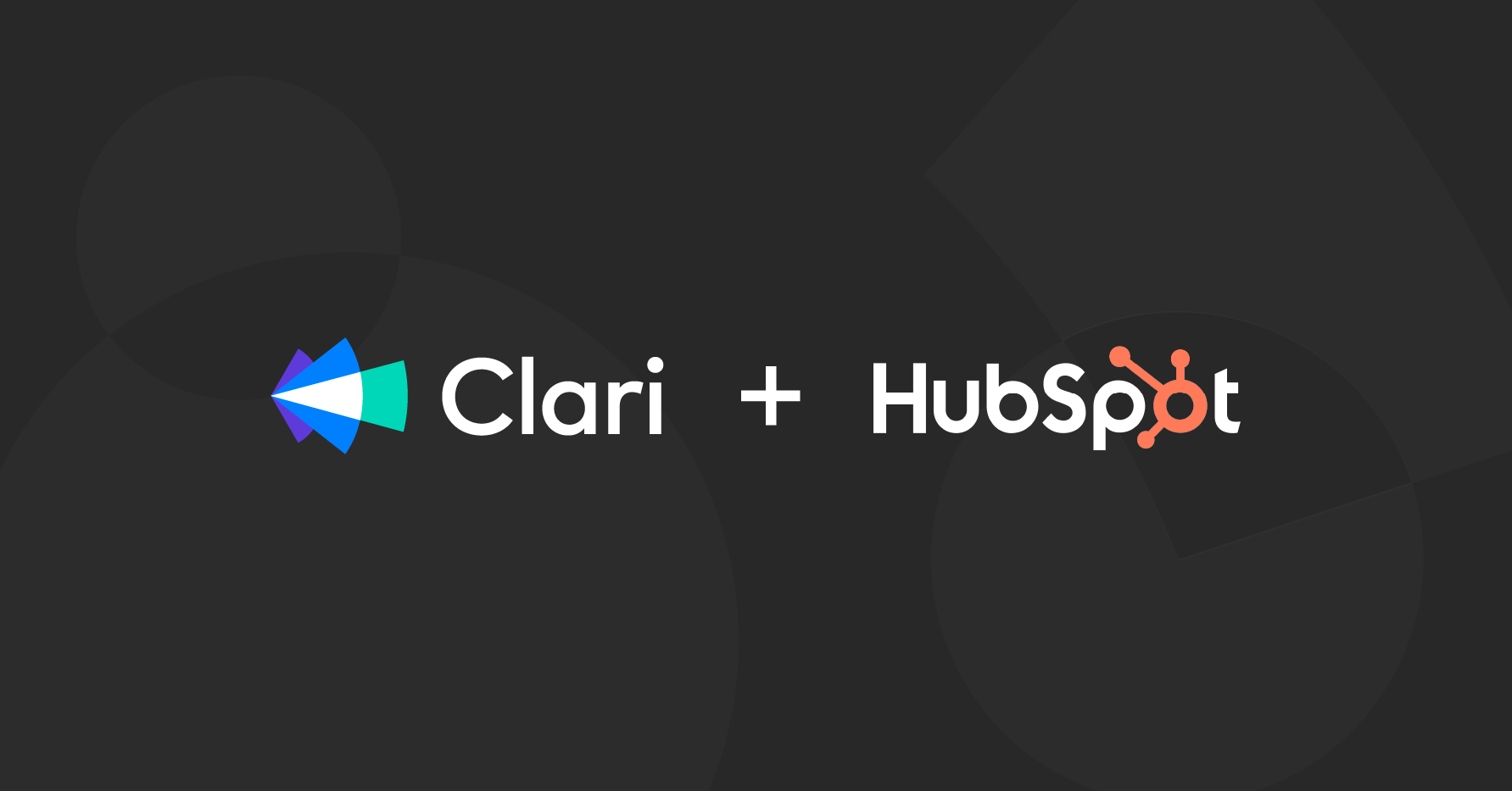 Banner image with Clari and HubSpot logos on a black background