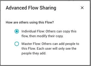 Screenshot of advanced Flow sharing settings in Groove