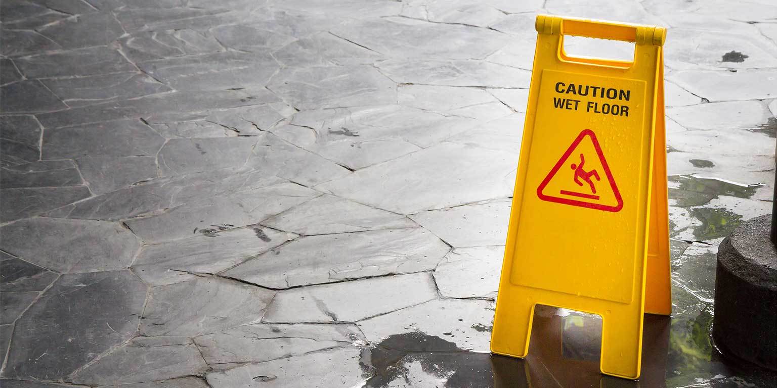 Photograph of a Caution Wet Floor sign