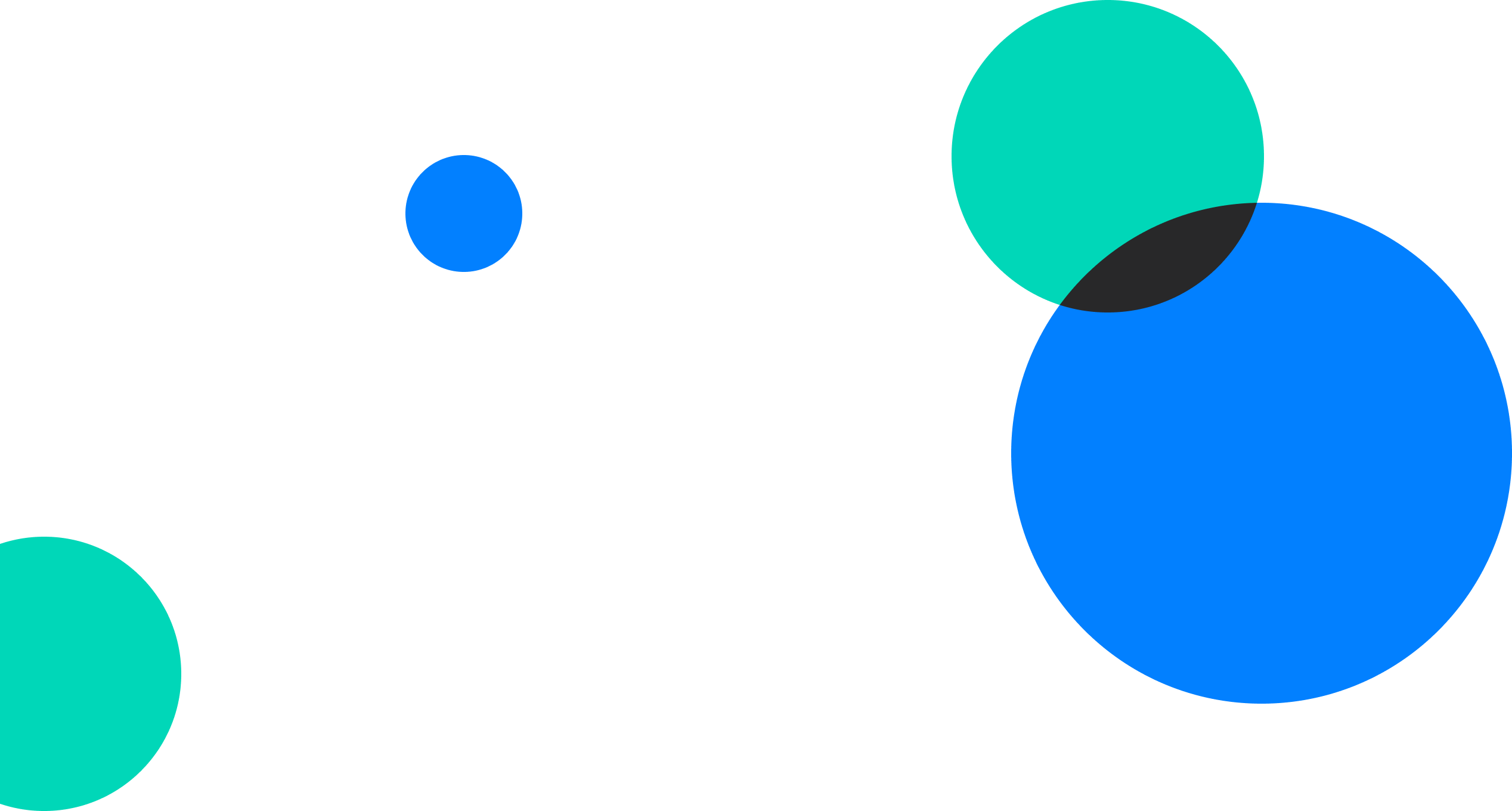 Blue and green circles of various sizes