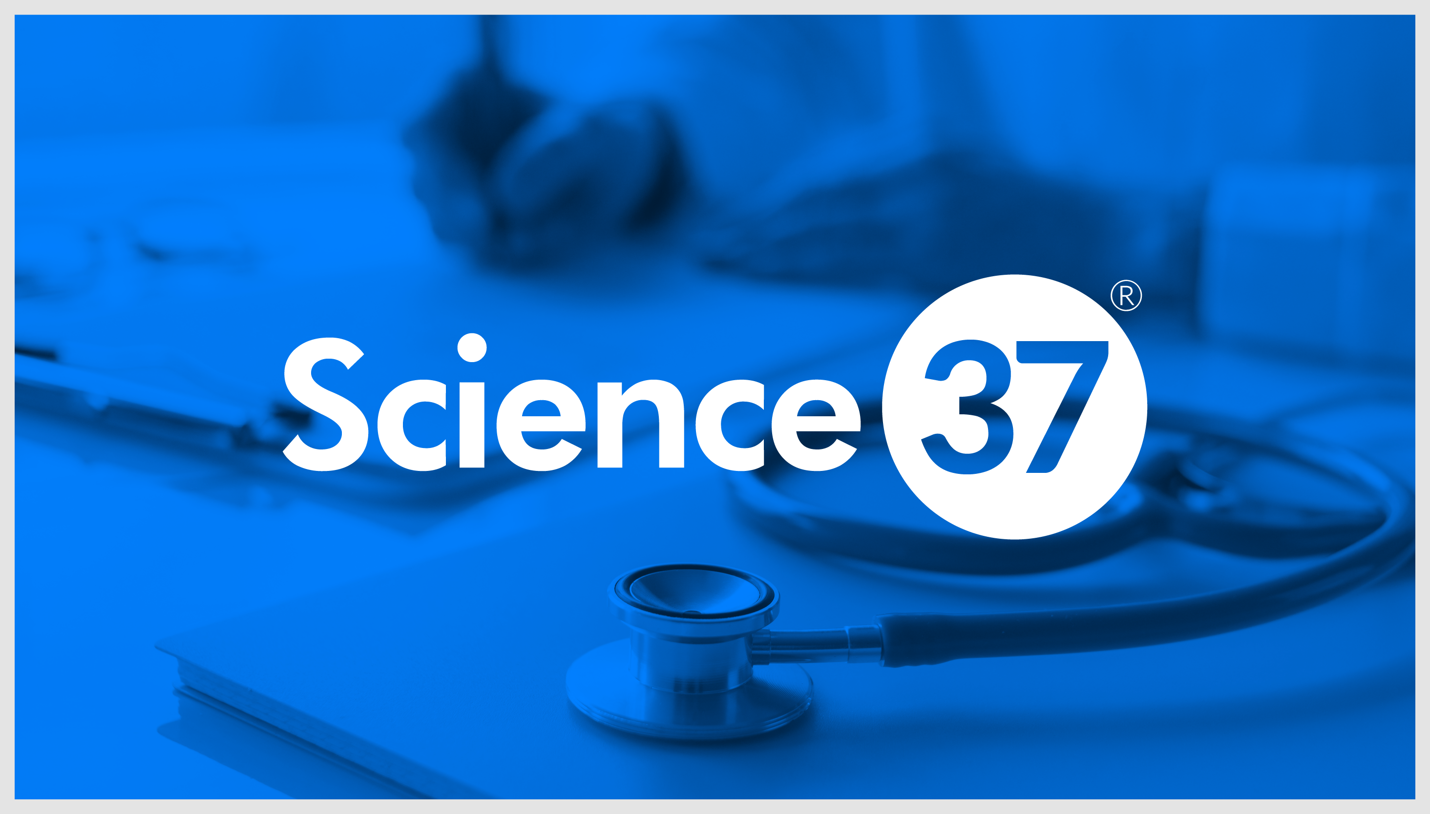 Science37 logo overlapping a photograph of a stethoscope