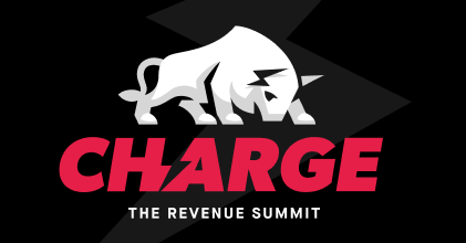 Banner image with an illustration of a bull that says Charge: The Revenue Summit