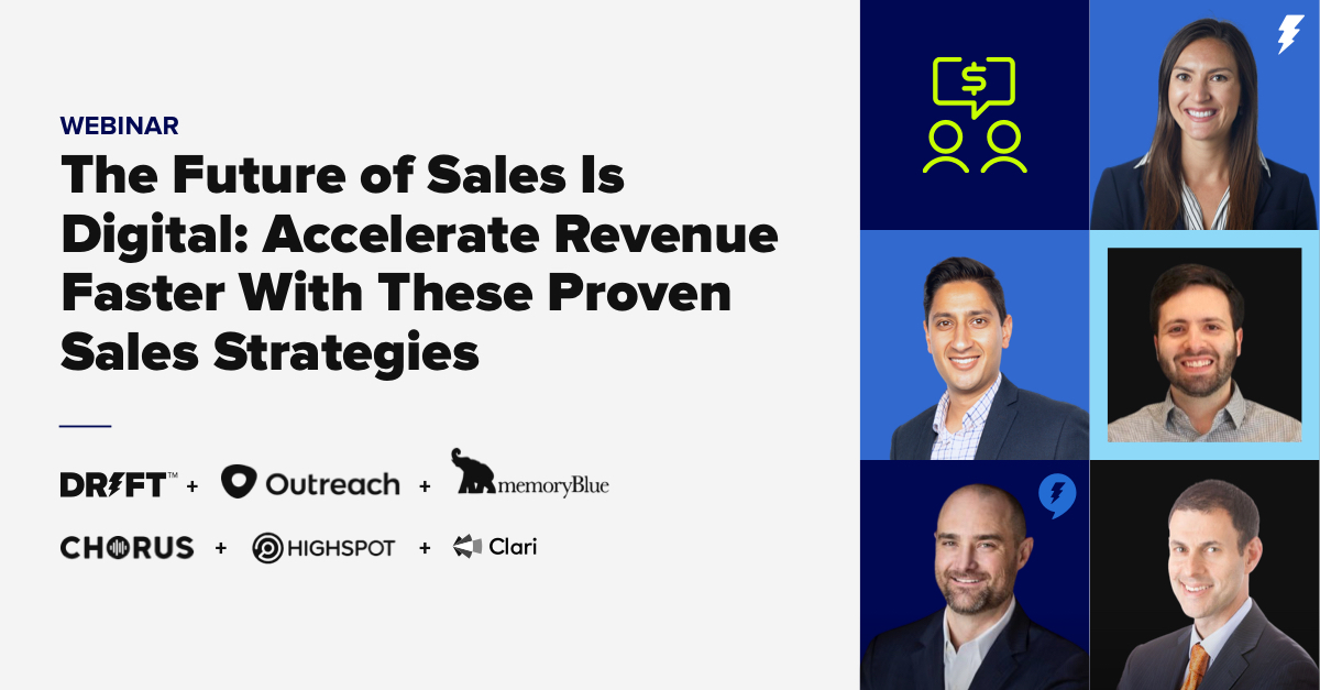 Banner for webinar titled The Future of Sales Is Digital: Accelerate Revenue Faster With These Proven Sales Strategies