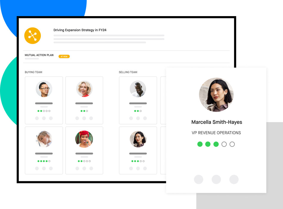 Screenshot of the buying and selling teams in a mutual action plan